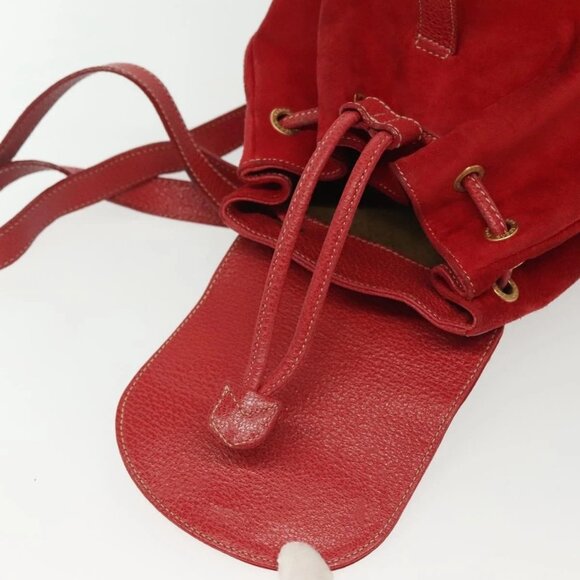 GUCCI Bamboo Backpack Suede Red Gold 003 1705 0030 Auth ep10393 - Picture 11 of 16